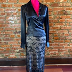 Odille black lace skirt.